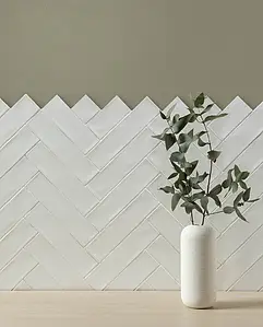 Background tile, Effect unicolor, Color white, Ceramics, 7.5x30 cm, Finish matte