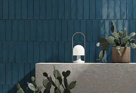 Background tile, Effect unicolor, Color navy blue, Ceramics, 7.5x30 cm, Finish glossy