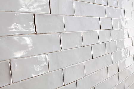 Background tile, Effect unicolor, Color white, Ceramics, 7.5x15 cm, Finish glossy