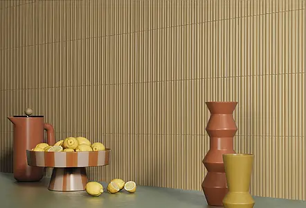 Background tile, Effect unicolor, Color yellow, Ceramics, 5x25 cm, Finish matte