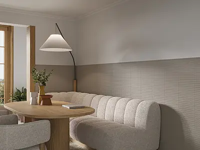 Background tile, Effect unicolor, Color beige, Ceramics, 5x25 cm, Finish matte