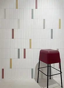 Background tile, Effect unicolor, Color white, Ceramics, 5x25 cm, Finish matte