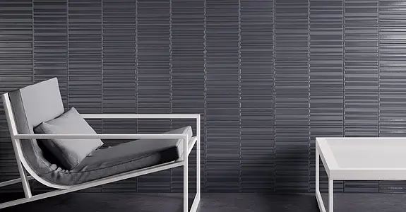 Background tile, Effect unicolor, Color grey, Style designer, Ceramics, 20x40 cm, Finish glossy