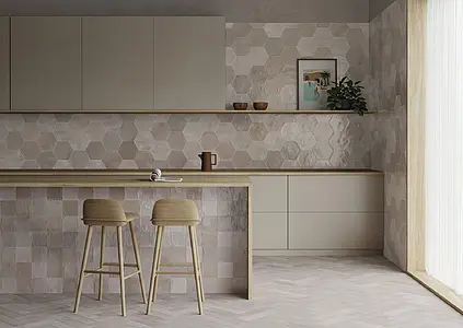 Background tile, Effect unicolor, Color grey, Style handmade,zellige, Ceramics, 10x10 cm, Finish glossy