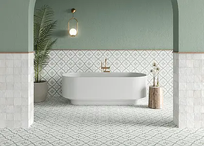 Background tile, Color white, Style zellige, Ceramics, 10x10 cm, Finish glossy