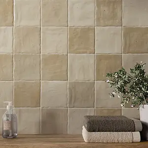 Background tile, Color beige, Style zellige, Ceramics, 10x10 cm, Finish glossy
