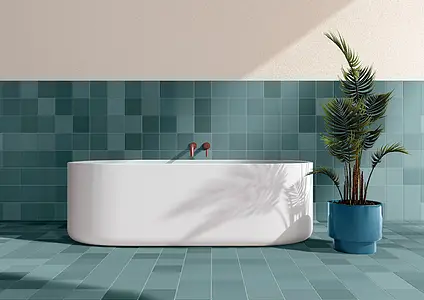 Background tile, Color green, Glazed porcelain stoneware, 12.3x12.3 cm, Finish matte