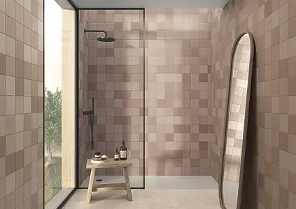 Background tile, Color beige,brown, Glazed porcelain stoneware, 12.3x12.3 cm, Finish matte