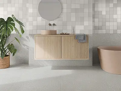 Background tile, Color white, Glazed porcelain stoneware, 12.3x12.3 cm, Finish matte