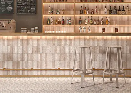 Background tile, Color beige, Style zellige, Ceramics, 6.5x20 cm, Finish matte