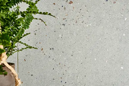 Background tile, Effect terrazzo, Color green, Glazed porcelain stoneware, 90x90 cm, Finish antislip