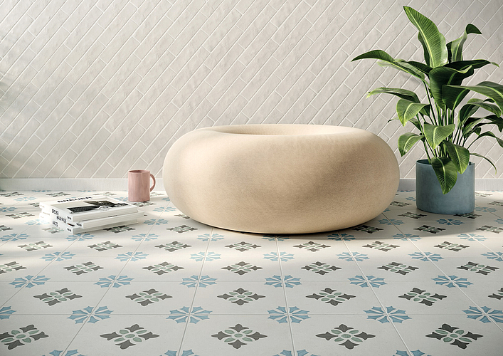 Porcelain Tiles By Harmony Tile Expert, Futura Patchwork Leather Ottoman