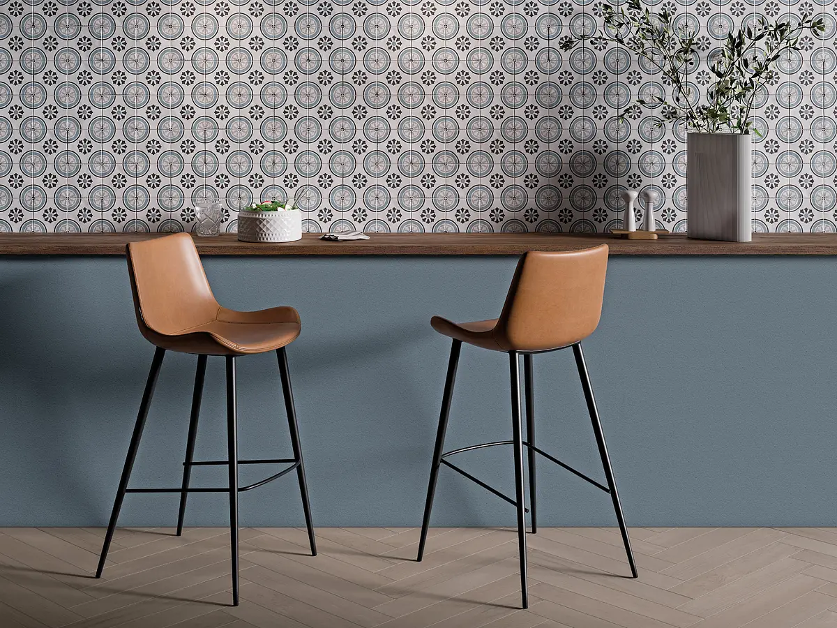 Background tile, Color white, Glazed porcelain stoneware, 12.3x12.3 cm, Finish matte