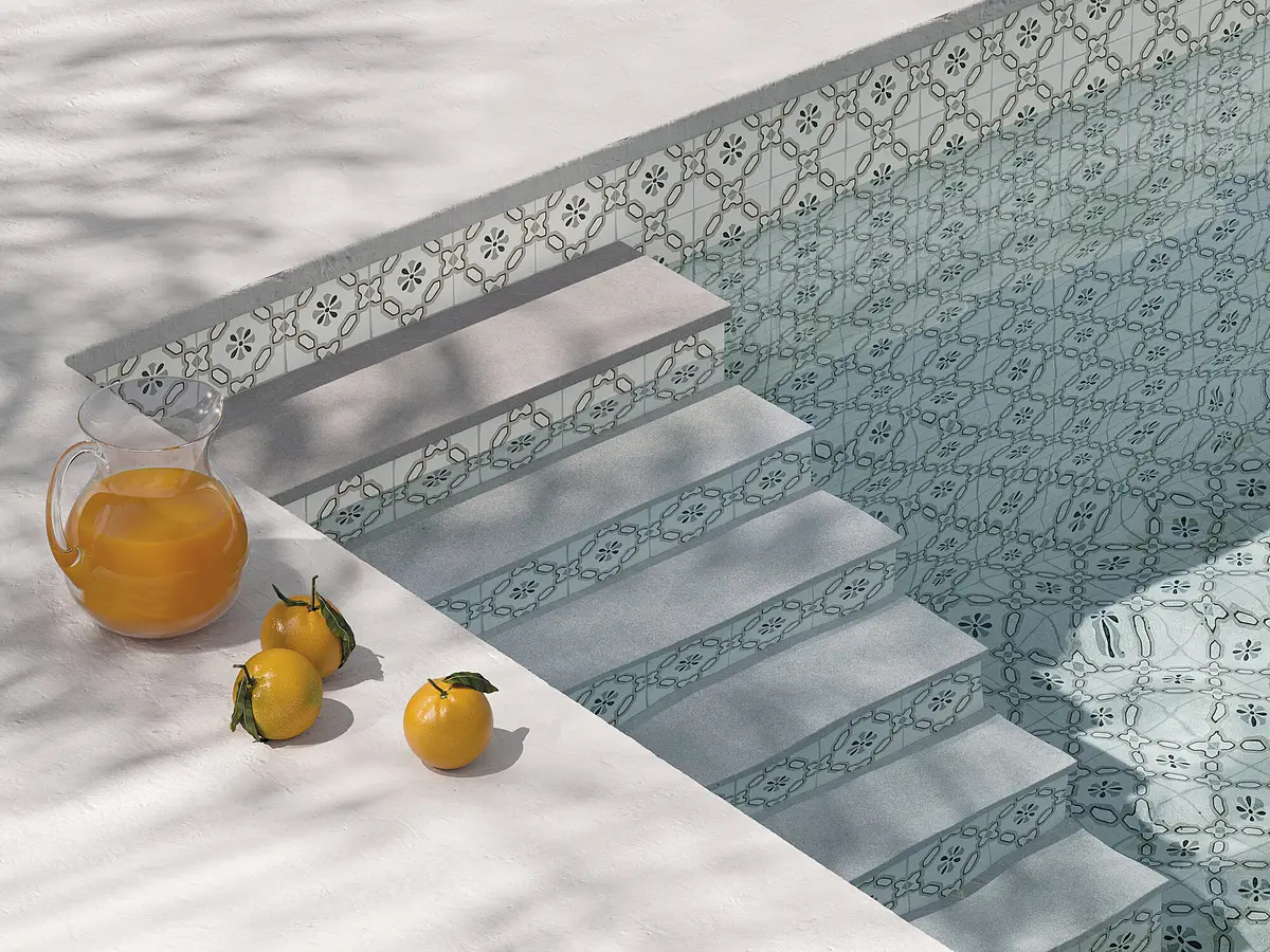 Background tile, Color white, Glazed porcelain stoneware, 12.3x12.3 cm, Finish matte