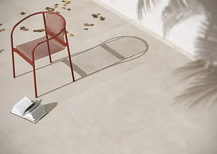Grundflise, Effekt harpiks, Farve beige, Glaseret porcelænsstentøj, 90x90 cm, Overflade skridsikker