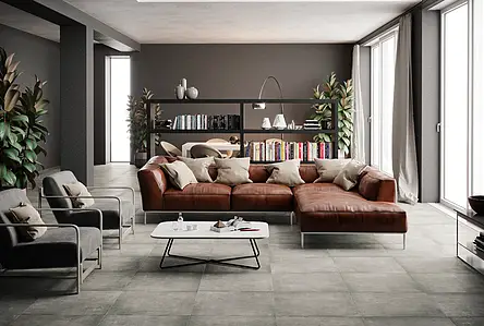 Фоновая плитка, Фактура под бетон, Цвет серый, Глазурованный керамогранит, 60x60 см, Поверхность матовая