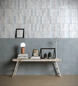 Mosaic effect tiles, Effect concrete, Color sky blue, Ceramics, 25x75 cm, Finish glossy