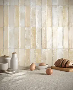 Mosaic effect tiles, Effect concrete, Color beige, Ceramics, 25x75 cm, Finish glossy