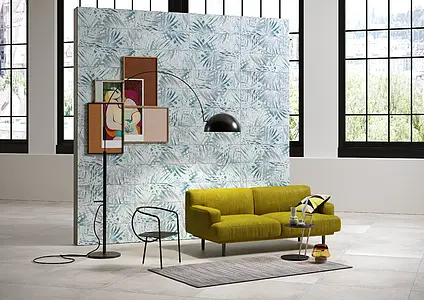 Background tile, Effect concrete, Color green,white,multicolor, Ceramics, 25x75 cm, Finish matte