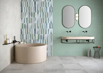 Background tile, Effect concrete, Color green,navy blue,multicolor, Ceramics, 25x75 cm, Finish matte
