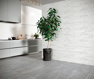 Background tile, Effect other stones, Color white, Ceramics, 25x75 cm, Finish matte