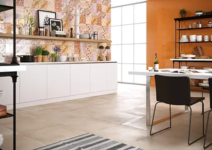 Background tile, Effect unicolor, Color orange, Ceramics, 20x60 cm, Finish glossy