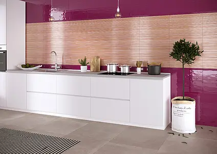 Background tile, Effect unicolor, Color violet, Ceramics, 20x60 cm, Finish glossy
