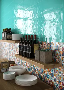 Background tile, Effect unicolor, Color green, Ceramics, 20x60 cm, Finish glossy