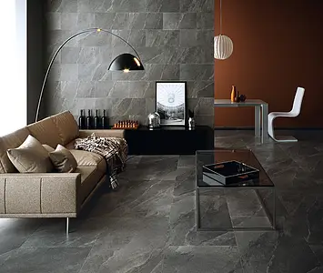 Background tile, Effect stone,slate, Color grey, Glazed porcelain stoneware, 60x120 cm, Finish matte