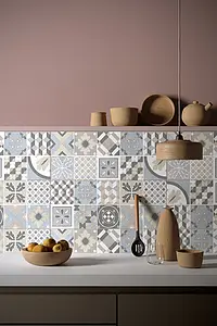 Background tile, Effect faux encaustic tiles,concrete, Color multicolor, Style patchwork, Ceramics, 25x60 cm, Finish matte