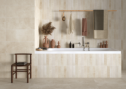 Mosaic effect tiles, Effect concrete, Color beige, Ceramics, 25x60 cm, Finish matte
