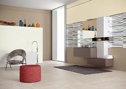 Background tile, Effect unicolor, Color beige, Ceramics, 20x60 cm, Finish matte