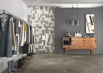 Effect concrete, Color grey, Background tile, Glazed porcelain stoneware, 60x60 cm, Finish matte 