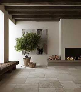 Background tile, Effect limestone, Color beige,grey, Glazed porcelain stoneware, 30x60 cm, Finish antislip