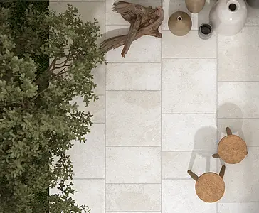 Background tile, Effect limestone, Color beige, Glazed porcelain stoneware, 60x60 cm, Finish antislip