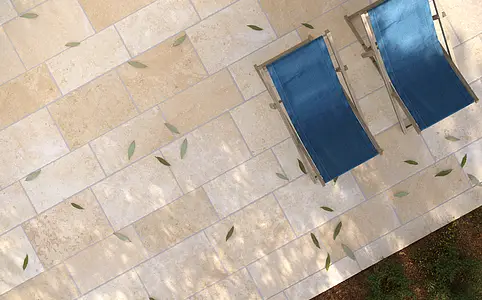 Background tile, Effect limestone, Color brown, Glazed porcelain stoneware, 40x60 cm, Finish antislip