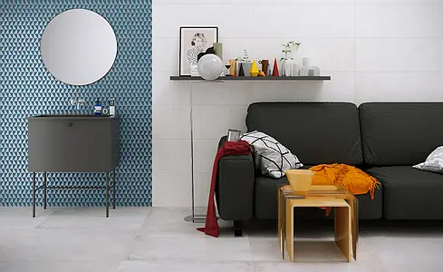 Background tile, Effect resin,concrete,unicolor, Color white, Ceramics, 33.3x100 cm, Finish matte