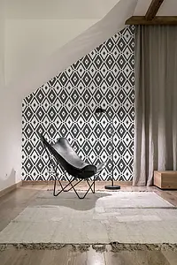 Mosaic tile, Color black & white, Glass, 33.33x33.33 cm, Finish Honed