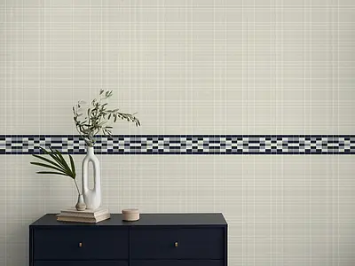 Mosaik flise, Farve hvid, Glas, 33.33x33.33 cm, Overflade mat