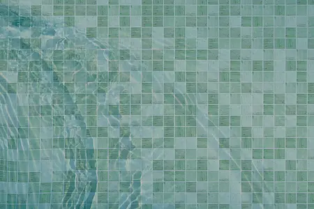 Mosaico, Efecto otros tipos de mármol, Color verde, Cristal, 32x32 cm, Acabado mate