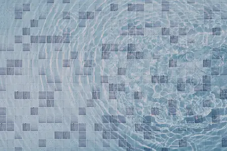 Mosaik flise, Effekt other marbles, Farve grå, Glas, 32x32 cm, Overflade mat