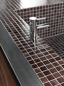 Mosaic tile, Color brown, Glass, 33.3x33.3 cm, Finish glossy