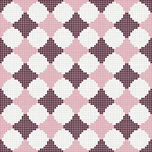 Mosaik, Färg rosa, Glas, 33.33x33.33 cm, Yta blank