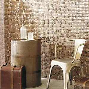 Mosaic tile, Color brown, Glass, 33.33x33.33 cm, Finish semi-gloss