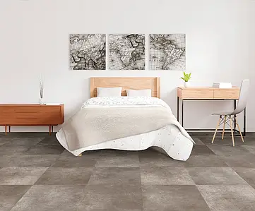 Background tile, Effect concrete, Color brown, Glazed porcelain stoneware, 60x60 cm, Finish antislip