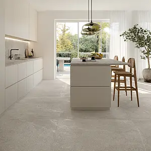Grundflise, Effekt beton,andre sten, Farve beige, Glaseret porcelænsstentøj, 120x120 cm, Overflade skridsikker