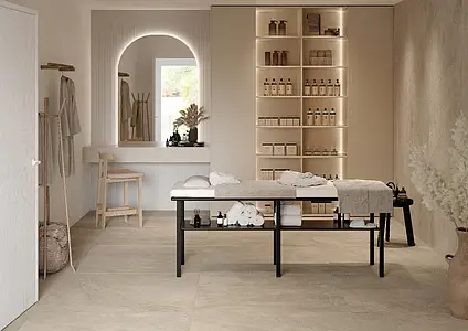 Grundflise, Effekt beton,andre sten, Farve brun, Glaseret porcelænsstentøj, 120x120 cm, Overflade skridsikker