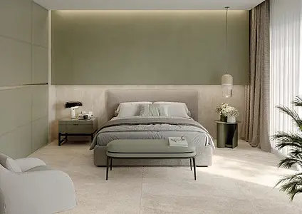 Grundflise, Effekt beton,andre sten, Farve beige, Glaseret porcelænsstentøj, 120x120 cm, Overflade skridsikker