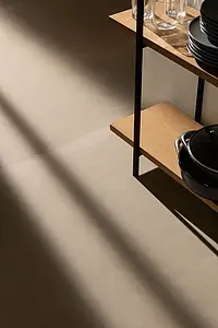 Background tile, Effect concrete, Color beige, Glazed porcelain stoneware, 120x120 cm, Finish antislip