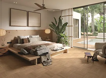 Mosaic tile, Effect wood, Color brown, Unglazed porcelain stoneware, 30x30 cm, Finish antislip